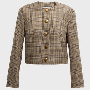 Veronica Beard Plaid Cropped Jacket